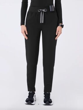 FIGS Black Alva High Waisted Tapered - Scrub Pant, Size Medium